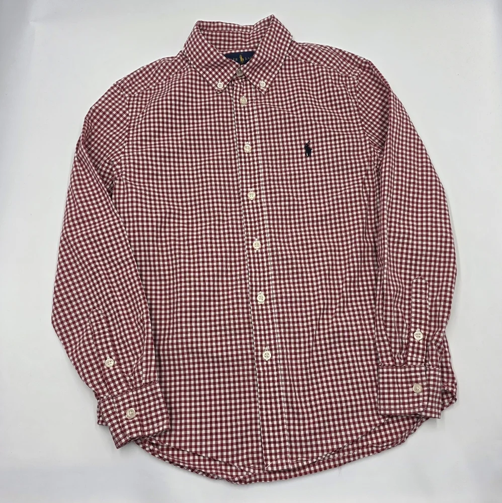 Ralph Lauren boys' red gingham shirt size M